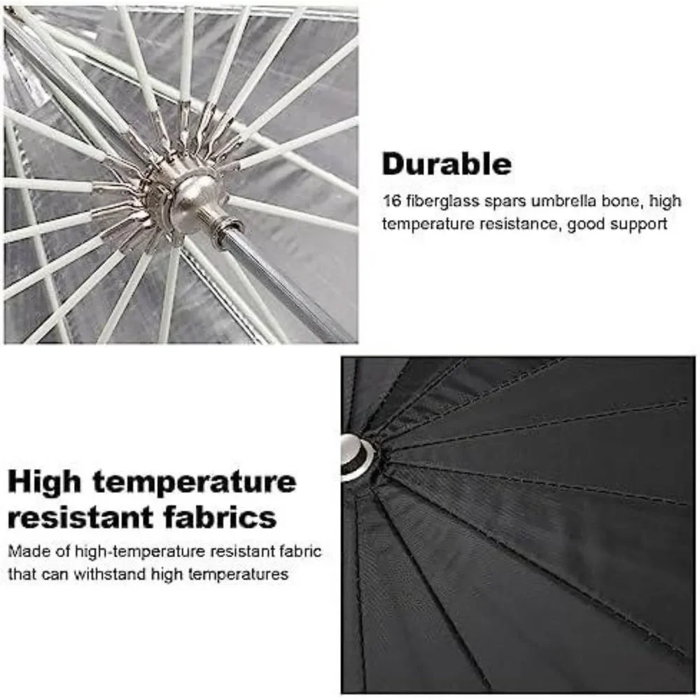 Godox UB-85S 33.5in/85cm Parabolic Reflective Umbrella, Black Silver Photography